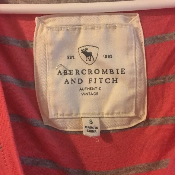 Abercrombie & Fitch Pink and Gray Striped Top - Picture 3 of 3
